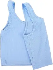 [TENDYCOCO] Yoga Vest Running Vest Exercise Tank Tops Tank Top Athletic Work Out Tank Tops Workout Vest for Women Running Yoga Tank Top Women Workout Tank Tank Top Polyester Sky-blue