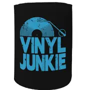 Alcohol Stubby Holder - Vinyl Junkie Record Dj Old Skool Retro - Funny Novelty Birthday Gift Joke Beer