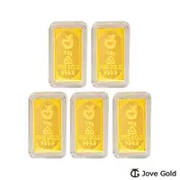 在飛比找森森購物網優惠-JoveGold 守護平安黃金條塊 - 貳台錢*5（共壹台兩