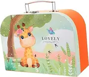 LOLIPPYY Mini Suitcase Storage Box for Durable Paperboard Organizer with Handle for Stationery and Lightweight Design for Home Office and Travel