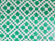 Unfinished Quilt Top- Jacobs Ladder, green and white approx 72 x 84