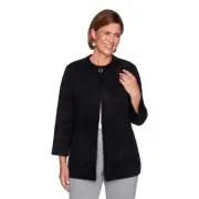 Alfred Dunner Jacket Women's Size Small Black Soft Feather Yarn Lightweight NWT