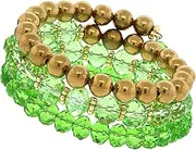 [1928 Jewelry] Silver-Tone Beaded Coil Bracelet