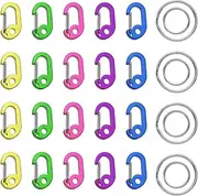 [YINETTECH] 4 Sets Mini Carabiners Aluminum Alloy Keyring Clips D Ring Carabiner Spring Buckle Carabiner for Camping Fishing Hiking Traveling Sports Outdoors