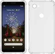 TIYA Case Clear For Google Pixel 3A TPU Four Corners Cover Transparent Soft