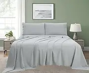 ISMATE Sheet Set Bed Premium - Gray Sheet Set, 1200TC Ultra Soft Microfiber 4 Piece,Extra Deep Fitted Sheet & Flat Sheet & 2 Pillowcases, Breathable and Easy Care Australian King Size