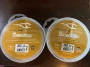 FISHING LINE 25yd - 20lb .014"dia. - Seaguar Gold Label fluorocarbon Lot x2pks