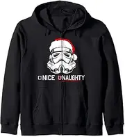 [STAR WARS] Stormtrooper Santa Hat Nice Or Naughty Holiday Zip Hoodie