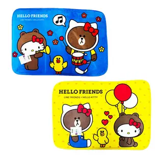 三麗鷗 HELLO KITTY x LINE FRIENDS熊大 絨毛地墊 腳踏墊 卡通地墊 【5ip8】