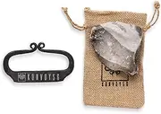 KonvoySG Flint and a Steel Striker Made from Carbon Steel Traditional Hand Forged Fire Starter Comes with English Flint Stone and Emergency Tinder Jute Carry Bag