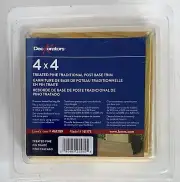 4x4 Wood Wooden Post Base Trim Treated Pine #161173 NEW in Package 4” X 4”