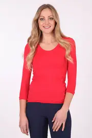 3/4 Slv Scoop Neck Top--VIG-VB001-S13