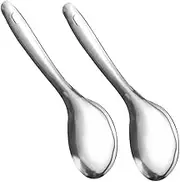 MOLUCKFU 2pcs Stainless Steel Rice Scoop Spoon Serving Utensils for Rice Lightweight and Easy to Store for Kitchen and Picnics