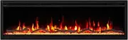 ModaLiving Nocturne 1500W Recessed Electric Fireplace Built-in Slim Wall Heater with Remote Control Timer Flame and Fuel Bed Lighting in 42 Inch Sizes (42)