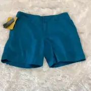 Cabela’s aged chino shorts Woman’s size 14 turquoise blue called aquatic blue