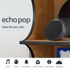 Amazon Echo Pop | Full Sound Compact Smart Speaker with Alexa 1st Gen | Charcoal