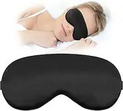 Sleep Mask, Sleeping Eye Mask for Men Women, Eye Mask for Sleeping Light Blocking Soft Breathable Sleep Eye Mask with Adjustable Elastic Strap for Yoga, Traveling, Nap(Black)