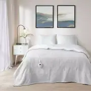 Serta Fleece to Sherpa Heated Blanket in Light Grey Finish