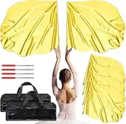 SmoothNovelty 4 Set Worship Flags 47 x 39 Inch Praise Dance Worship Flags with Scalable Rod Adore Angel Wing Flag Praise Church Banners for Adore Dance Practice Performance(Gold)