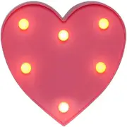 Catzon LED Marquee Lights Heart Shaped for Night Light Wedding Birthday Party Battery Powered Christmas Lamp Home Bar Decoration -Pink