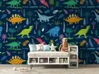 3D Dinosaur Seamless Wallpaper Wall Mural Removable Self-adhesive 148