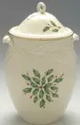 Lenox Holiday Cookie Jar Holly and Berries with Embossed Holly leaves Beautiful