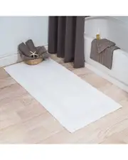 Lavish Home Cotton Plush Reversible Long Bath Mat