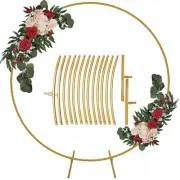 NNEDSZ 250cm Round Balloon Arch Frame Stand Gold