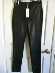 SZ PL Eileen Fisher Leather Front Legginges Pants NWT
