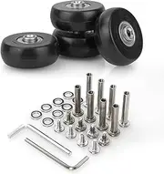 Domiella 4 Pcs Luggage Wheels Replacement, 50 x 18mm Swivel Caster Wheels, Rubber Suitcase Wheels