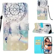 [SATURCASE] Case for Samsung Galaxy A70, Beautiful 3D Pattern PU Leather Flip Magnet Wallet Stand Card Slots Protective Cover with Hand Strap for Samsung Galaxy A70 (YB-1)