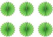 6 Pcs Colorful Hanging Paper Fans, Hanging Honeycomb Paper Fans Collection for Birthday, Wedding, Baby Shower Party Decorations (Green)