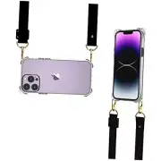 for Case with Crossbody Strap, Slim Fit Shockproof iPhone 14 Pro Clear