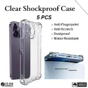 5X Clear Shockproof Back Case For iPhone 16 15 14 13 12 Pro Max (Pack of 5)