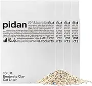 pidan Mixed Tofu Cat Litter - Dust-Free, Fast Drying, and Flushable Clumping Cat Litter - Unscented Kitty Litter for Odor Control (2.4kg x 4bag)