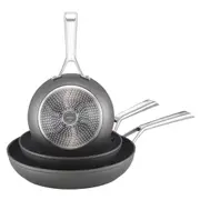 3pc Essteele Per Bellezza 20/24/30cm Non-Stick Open Skillet Triple Pack Grey