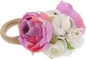 [TOGEVAL] Adorable Floral Headband for Newborns Handmade Shower Accessory for Photography Birthdays and Special Occasions Soft and Comfortable Elastic Design