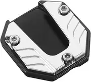 Luxshiny Motorcycle Kickstand Plate Foot Aluminum Alloy Scooter And Motorcycle Side Stand Extension Pad Extender Enlarger Plate Base Accessories Silver