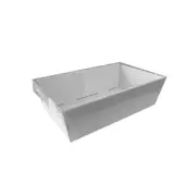 50x Disposable Cardboard Catering Grazing Box Clear w Lid White 275x175x80mm S