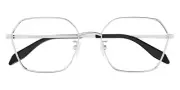 Alexander McQueen AM0437O Eyeglasses Women Silver 55mm New 100% Authentic