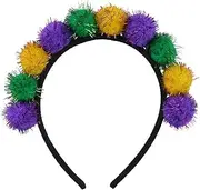 [Generic] Hairbands - Rainbow Headband | Pom Headbands | Festival Ball Headwear | Dress Up Hair Ornament, Cosplay Fashion Headdress For Adults Girls, Women - 6.5x6.5cm/2.56x2.56 Inch
