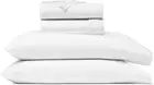 Percale Hemmed Sheet Set - Twin XL, White - Luxury 100% Organic Cotton, Naturall