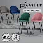 Artiss Bar Stools Kitchen Stool Dining Chairs Velvet Chair Barstool Mesial