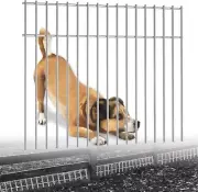 Dog Digging Fence Barrier with Wooden Guide Tool - Carbon Steel Fence 24" X 15"