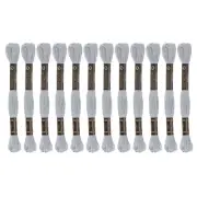 12 Skeins Embroidery Floss 8m Each Cotton Cross Stitch Thread Light Grey