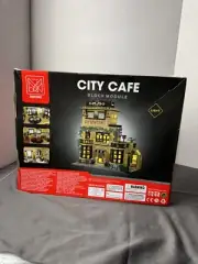 City Cafe Building Block Set with LED Light, 1443 PCS Modular Architecture