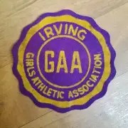 Irving Texas Girls' Athletic Association purple 60's vtg felt Patch GAA logo pr