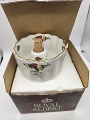 HTF ROYAL ALBERT OLD COUNTRY ROSES WINE COASTER & CORK BOTTLE STOPPER New in Box