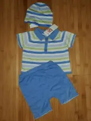 3 pieces Angel Dear 6 Months Cape Cod Oliver Top/Pant with Hat NWT
