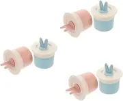 3sets Rabbit Ears Facial Jar Foam Machine Feeding Feeders Drinking Cup Feeders Bubble Foam Machine Facial Cream Tools Bendable Straws Micro Springs Cocktail Straws 2pcs*3